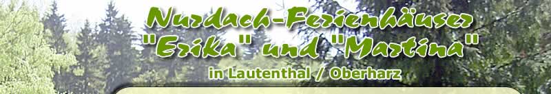 Nurdach-Ferienhäuser Erika und Martina in Lautenthal / Oberharz